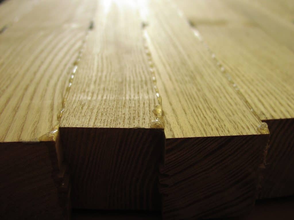 Stair tread blank with glue beads